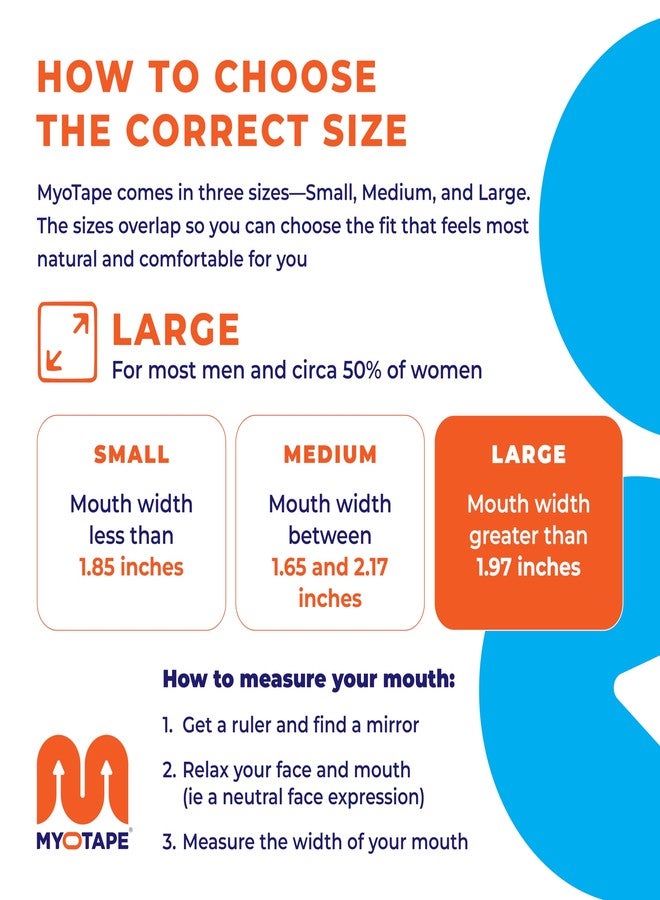 MyoTape - Sleep Tape 30 Nights Supply - Reduce Snoring - Improve Your Sleep - Promote Nasal Breathing - Comfortable & Gentle On Skin - Large - Image 4